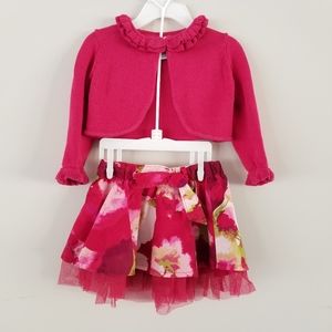 Baby Gap Cardigan and Floral Skirt 12-18 months